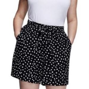 Lane Bryant black/white polka dots shorts